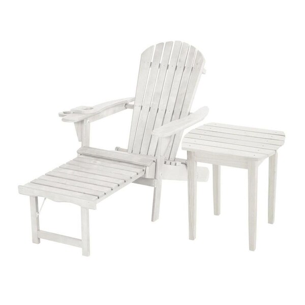 Cama Oceanic Collection Adirondack Chaise Lounge Chair Foldable, cup and glass holder, built in ottoman CA2817096 - main
